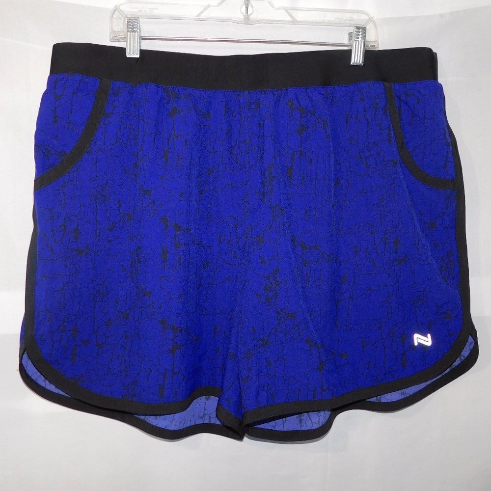NOLA Purple Black Yoga Running Shorts Womens 2X NEW w TAG
